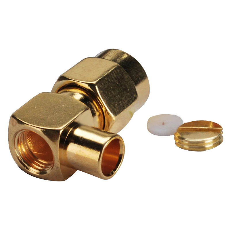 

20x SMA male plug right angle 90 deg Semi Rigid cable RG402.141 inch RF Connector Gold