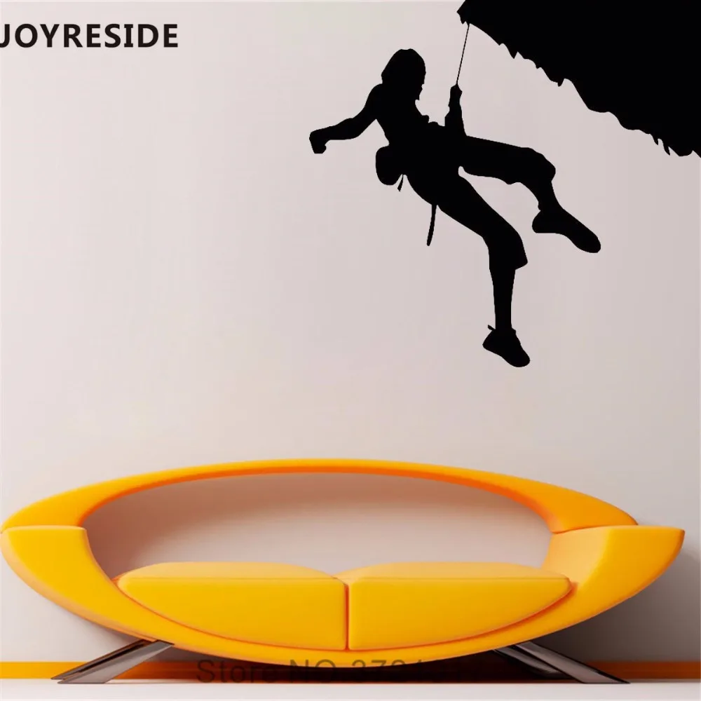 

JOYRESIDE Rock Climber Wall Decal Woman Climb Mountain Wall Sticker Sport Vinyl Decal Home Rooms Decor Interior Designed A789