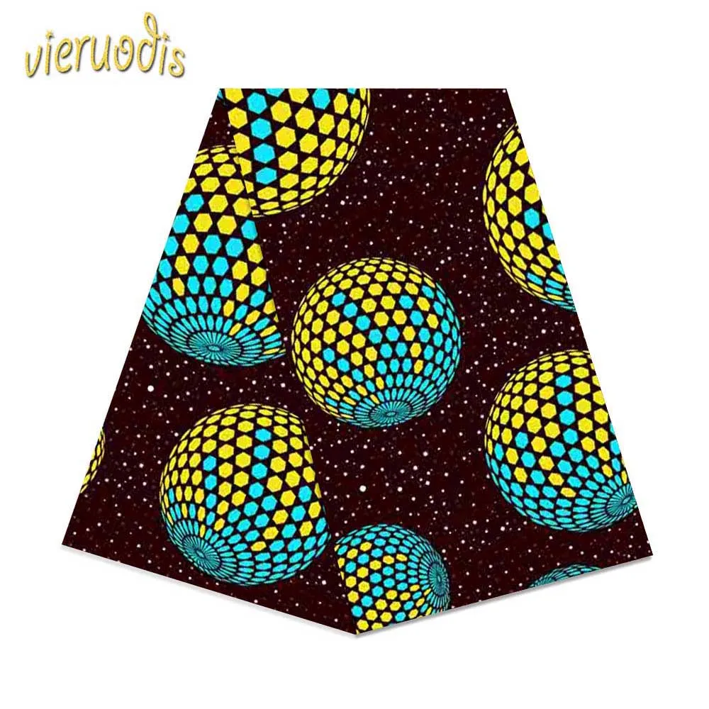 

6 Yards African Wax Fabric 100% Cotton Material Dashiki Printed Real Floral for Dress Nigerian French Embroidered A000291