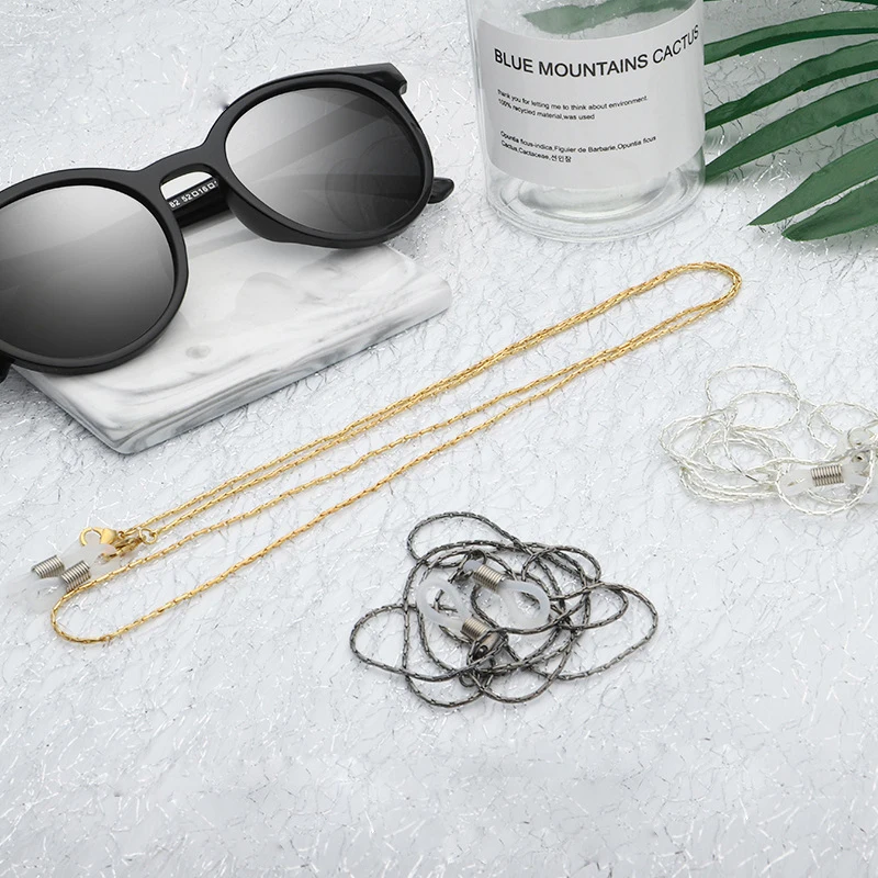 Золото серебристый, черный тонкая цепь цепочки для очков очки для чтения солнечные очки держатель ремешок шнур шеи аксессуары на голову