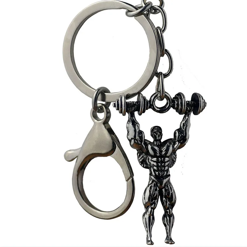 

Dumbbell Muscle Man Keychain Weightlifting Fitness Key Rings For Car Wallet Bag Men Sports Gtm Hip Hop Jewelry Fit Lovers Gift