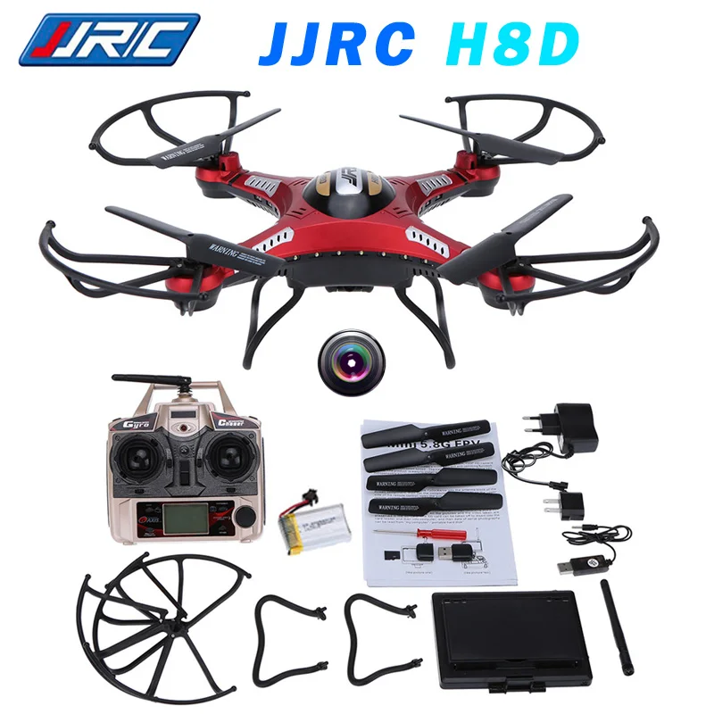 Buy Cheap Original JJRC H8D FPV Drone with Camera 2MP RC Helicopter 5.8G LCD Monitor Quadcopter 2.4G Headless Mode One Key Return Toys RTF