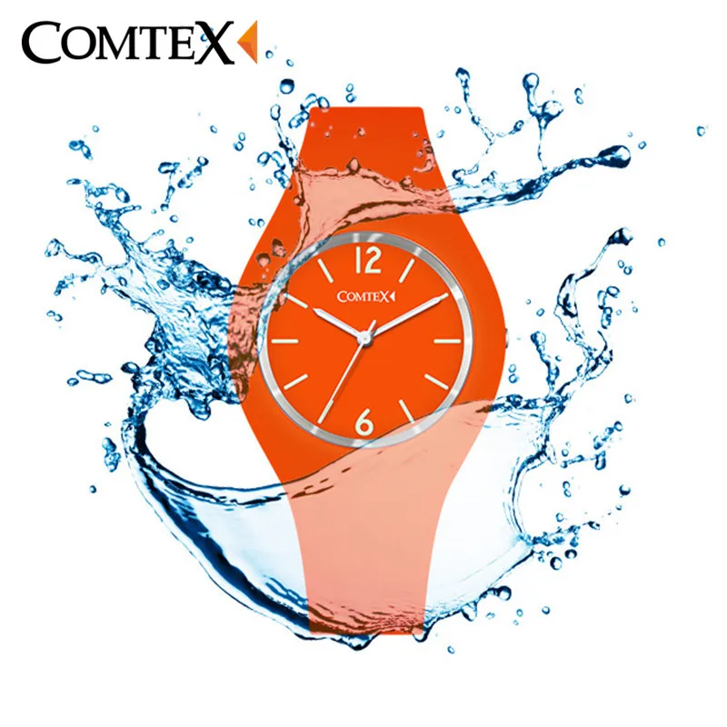 Comtex часы Для женщин Мода Повседневное кварцевые силиконовые роскошные