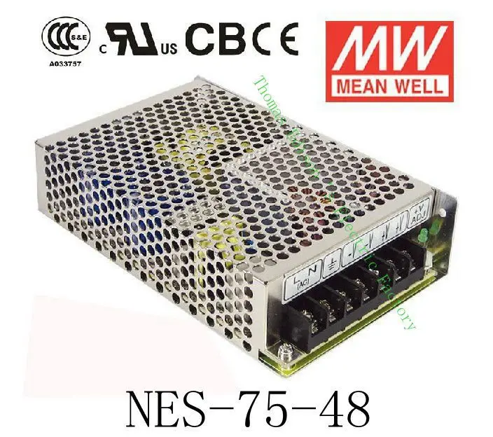 

Original MEAN WELL power suply unit ac to dc power supply NES-75-48 75W 48V 1.6A MEANWELL