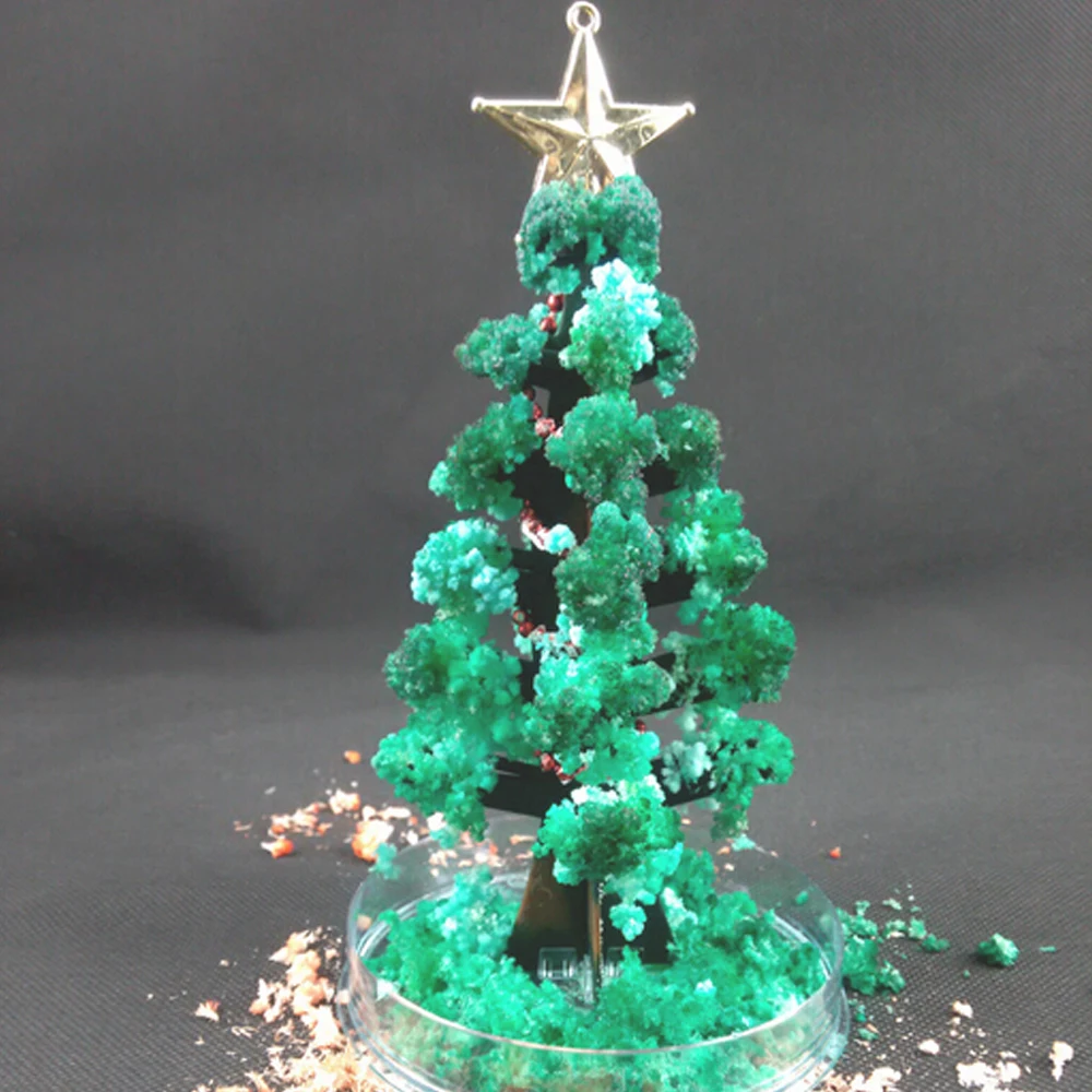 

2019 17cm H DIY Visual Green Magic Growing Paper Crystals Tree Magical Grow Funny Christmas Trees Novelty Kids Toys For Children