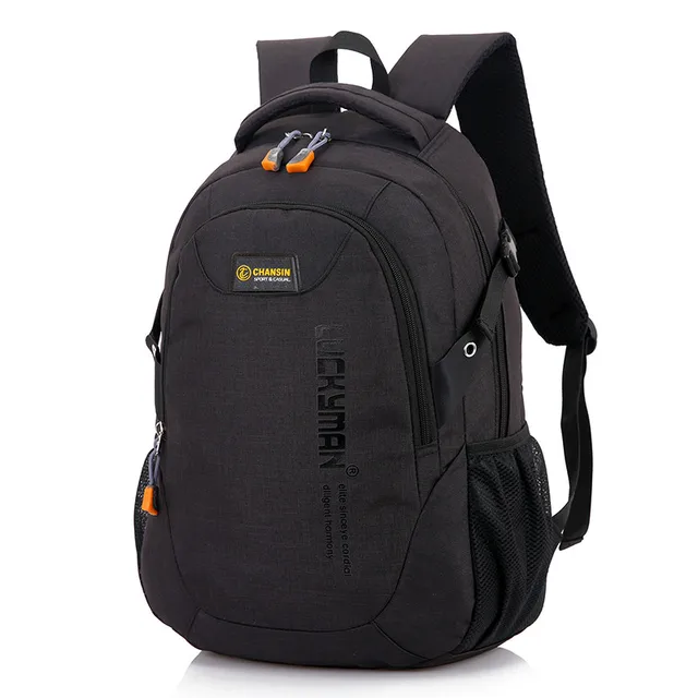 New Fashion Men's Backpack Bag Male Polyester Laptop Backpack Computer Bags high school student college students bag male Black