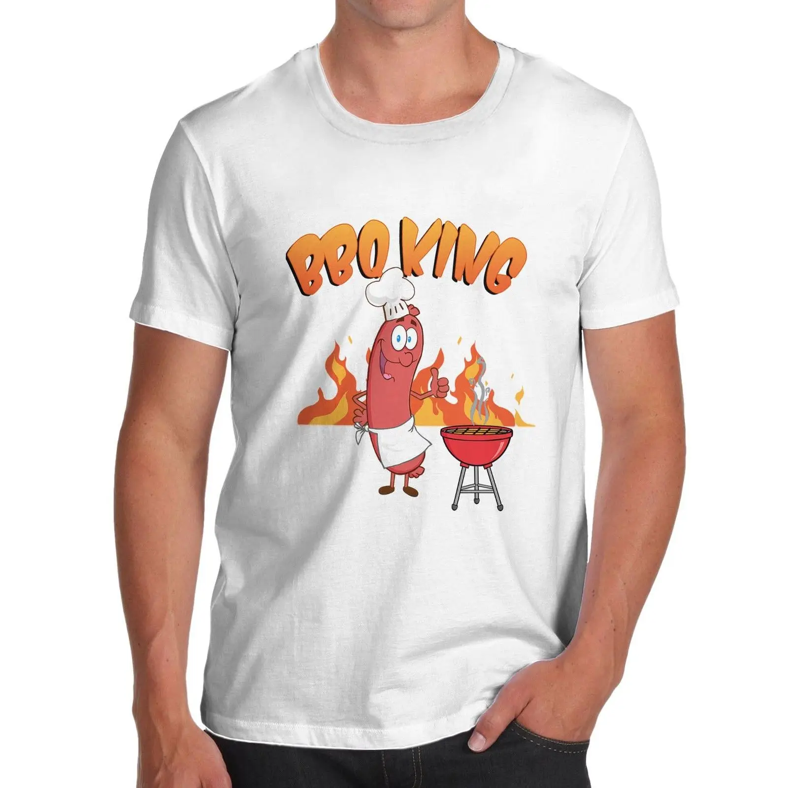 2018 Для мужчин's BBQ Король футболка | Мужская одежда
