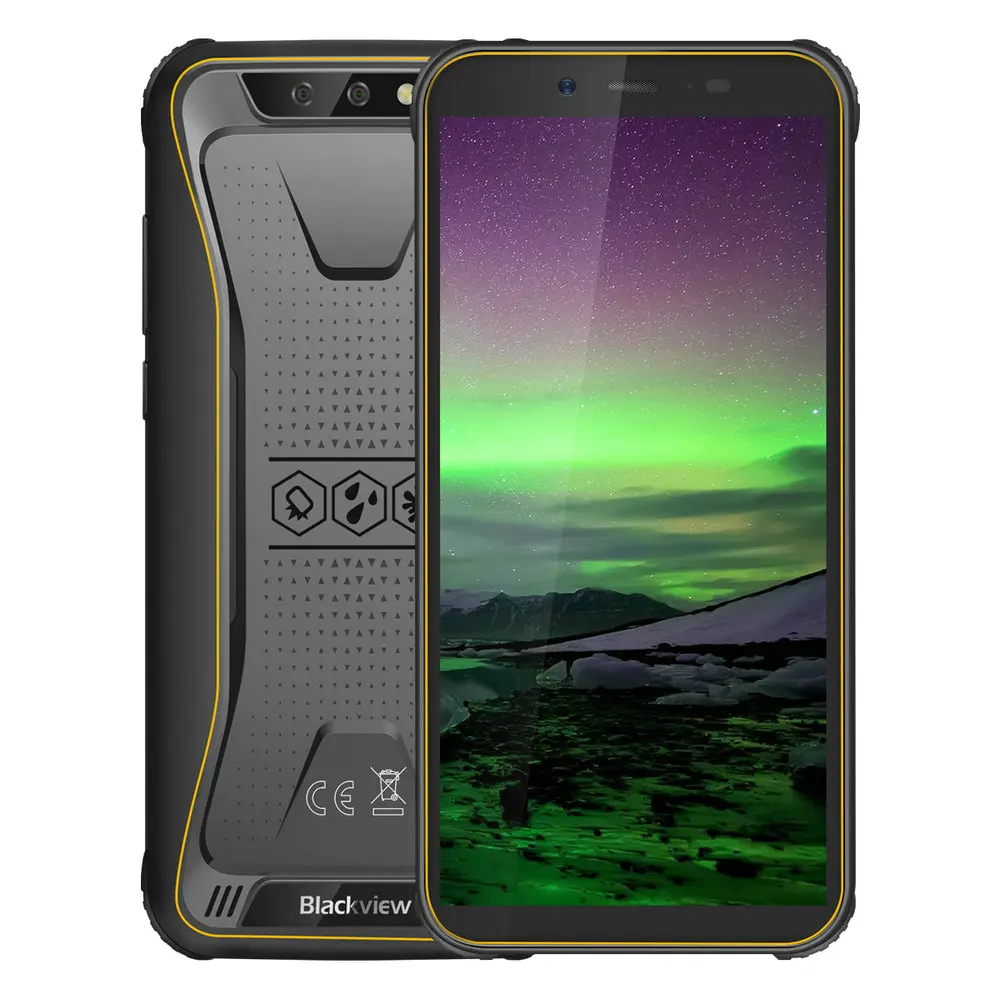 Blackview BV5500 5," IP68 Водонепроницаемый прочный смартфон 18:9 Экран 2 GB+ 16 GB Android 8,1 4400 mAh Dual SIM мобильный телефон - Цвет: yellow