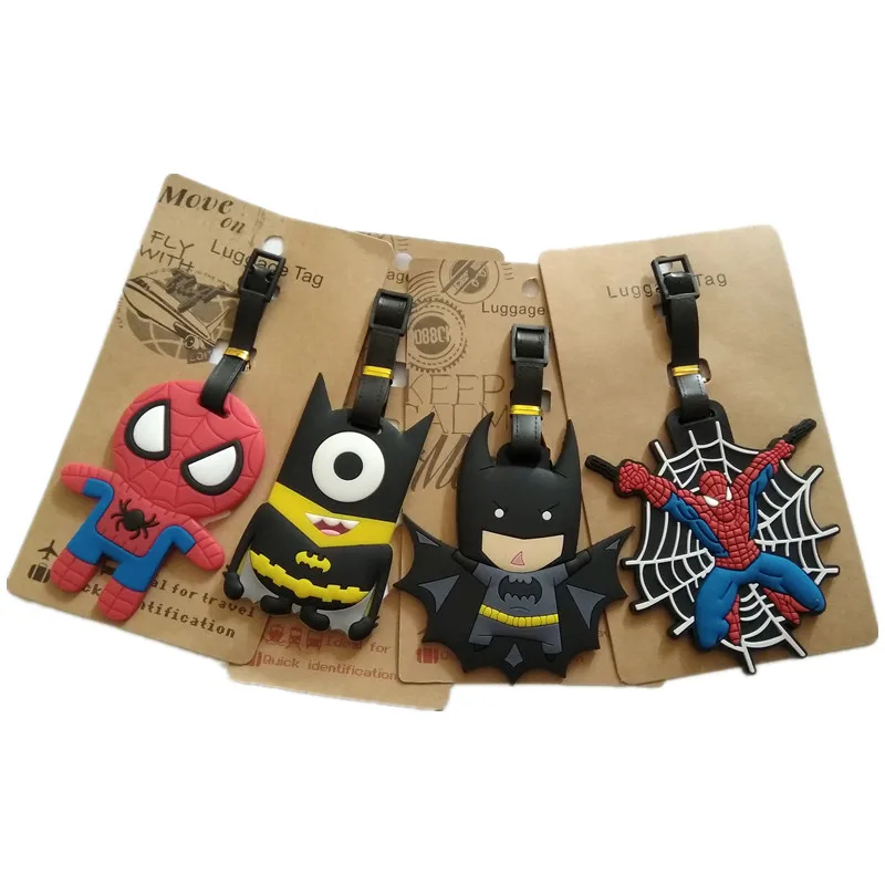 

New Arrival Cartoon Batman Luggage Tag Luggage Checked Boarding Name Card Protective Covers Luggage Labels Travel Accessories