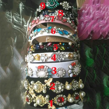 

Hairband Baroque crystal flower butterfly hair candy color velvet headband hoop Korean version of temperament pressure headdress