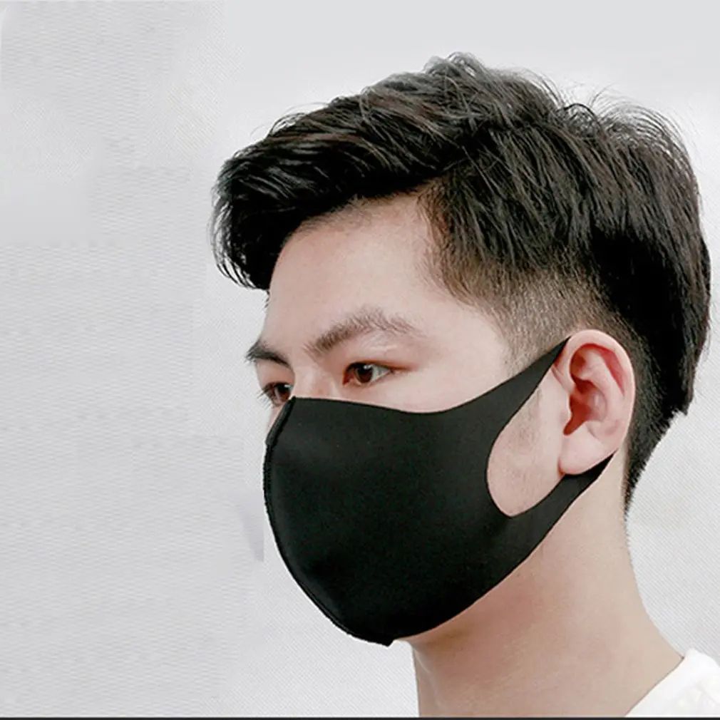 Шелковая Солнцезащитная моющаяся Мужская дышащая маска от пыли, одноцветная черная маска для здоровья и красоты, товары для личной гигиены