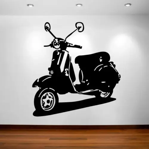 

MOPED SCOOTER wall art stickers hipster vespa sexy bike decal art vinyl sticker