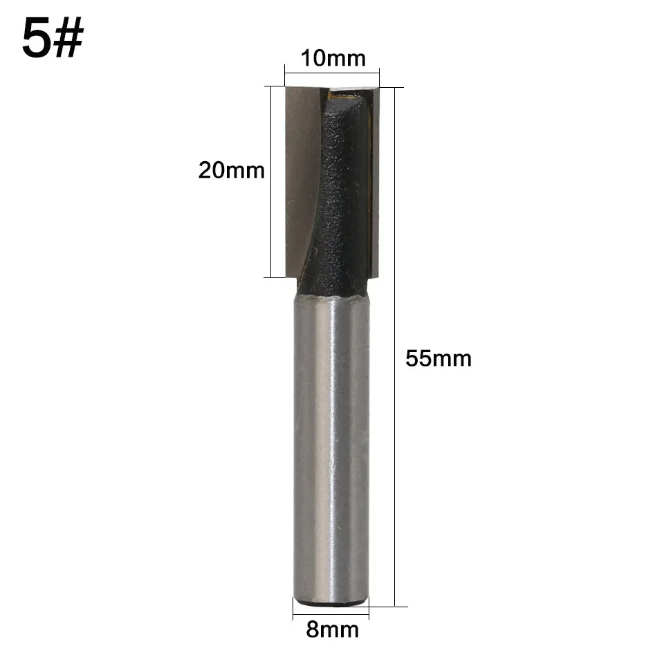 Высокое качество 1 шт. 8 мм хвостовик два Flure плоские концевые фрезы промышленного класса деревообрабатывающие фрезы инструменты фрезы для дерева - Длина режущей кромки: NO 5