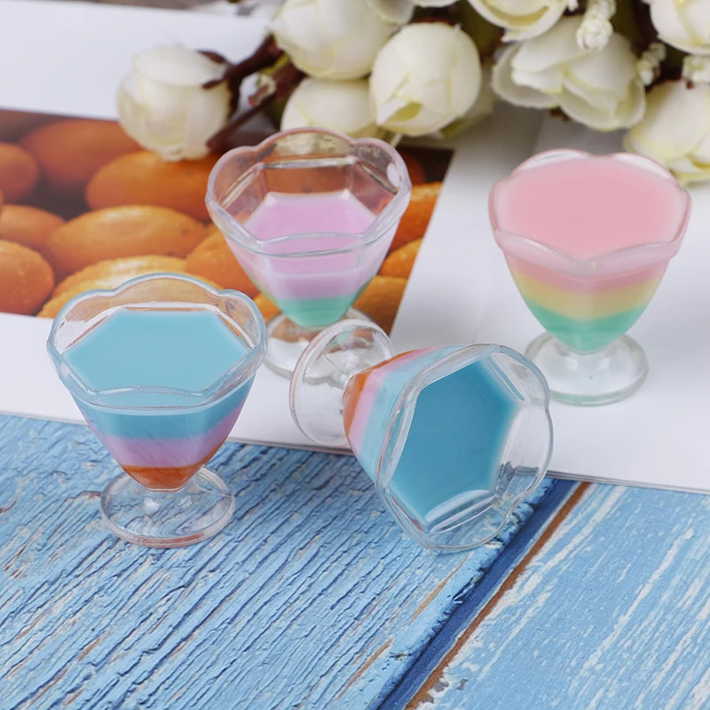 

1Pc 1:12 Dollhouse miniature food jelly cream cup doll house decoration