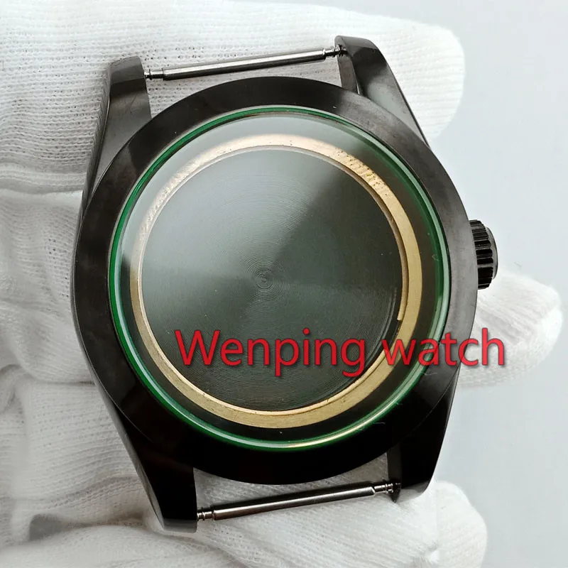 

40mm Black Watch Housing Fit ETA 2836,Mingzhu DG 2813 / 3804 Miyota 8205/8215 movement P900