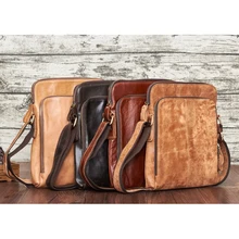 Из натуральной кожи Для мужчин хаки сумка коричневая сумочка Винтаж коровьей черный Crossbody сумка Бизнес Повседневное Для мужчин сумка