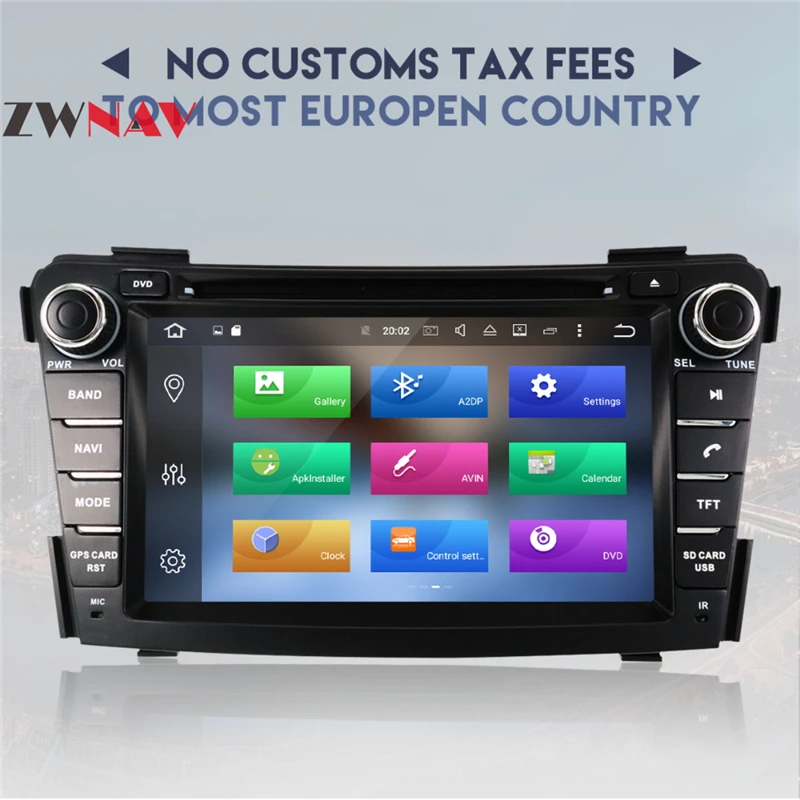 Octa Core Android 8,0 RAM 4 GB ROM 32 GB Radio reproductor de DVD del coche de navegación GPS para HYUNDAI I40 2011-2015 GPS mapa gratuito Cámara