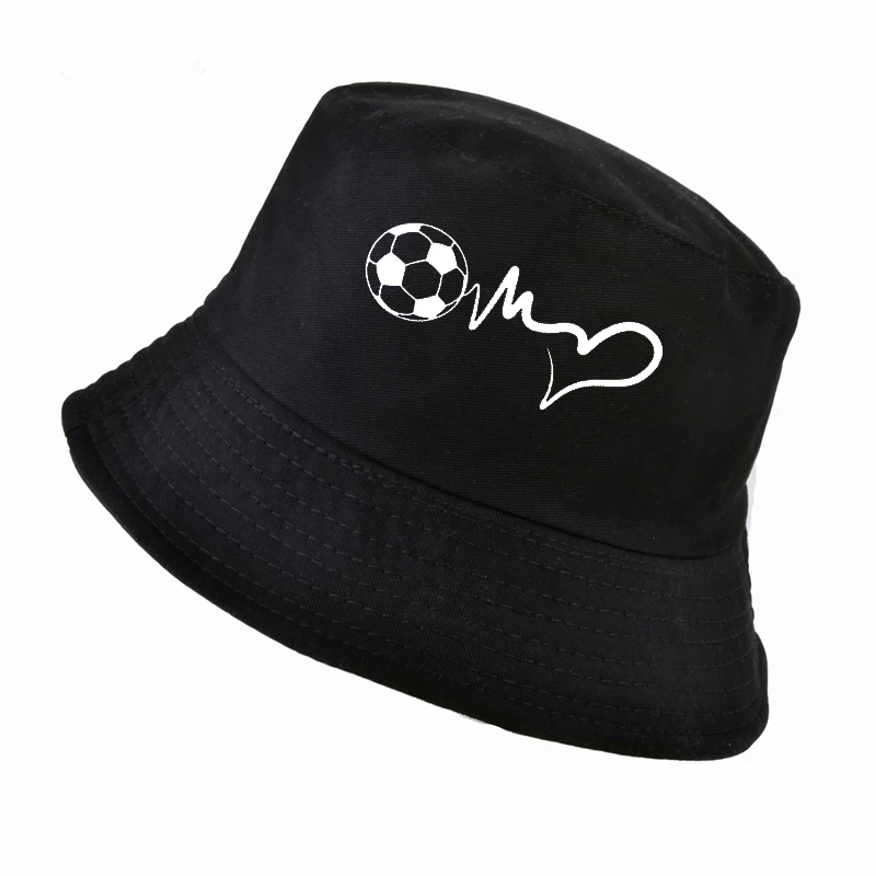 Мода Спорт футбольный мяч Heartbeat bucket hat harajuku pop Мужская Женская Рыбацкая шляпа