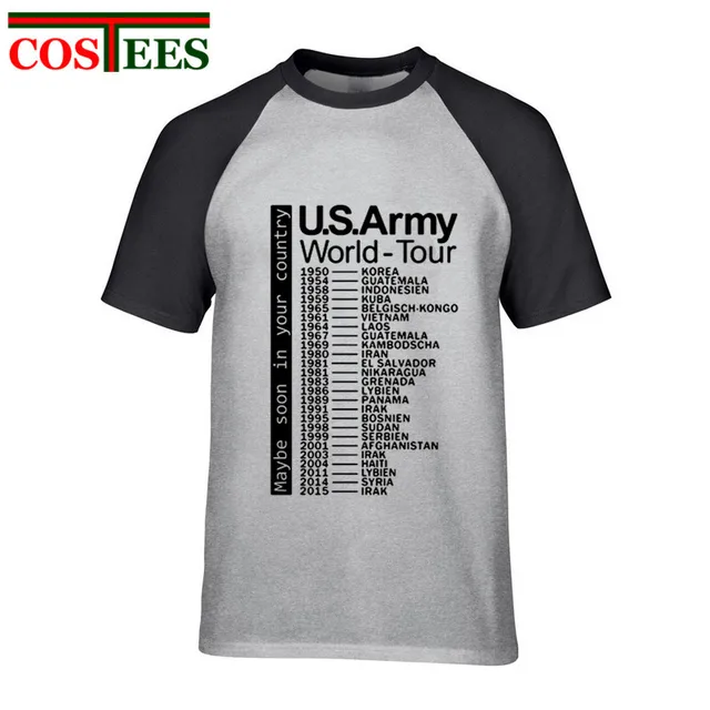 Funny concert t shirt men The US Army World Tour T shirts homme funny  military design tshirt fashion leisure rock music Tops Tee|T-Shirts| -  AliExpress