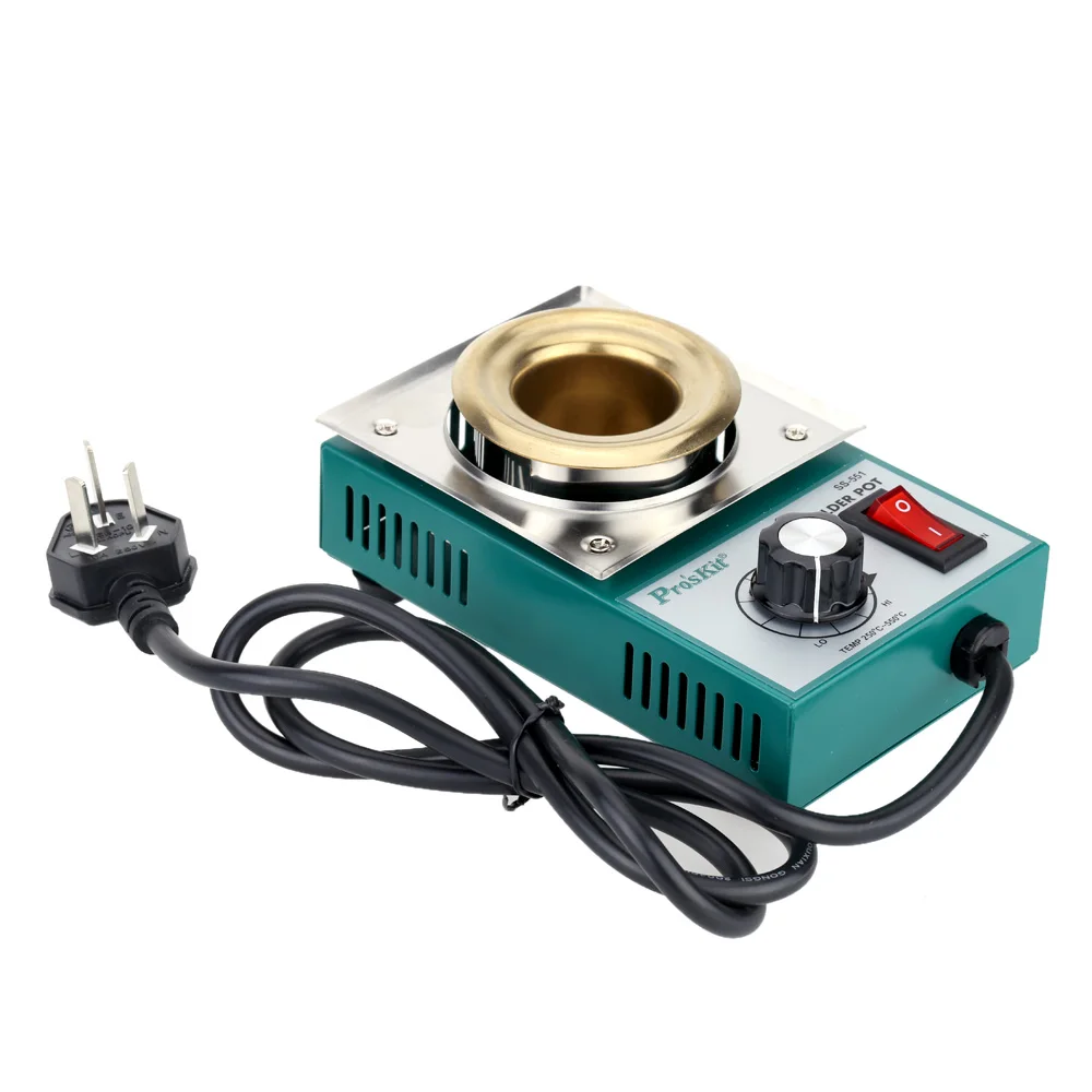 

Pro'skit SS-551H Stainless Steel Solder Pot Titanium Plating Station Welding Tool Temperature Adjust Molten Tin Crucible Furnace