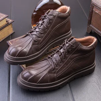 

Leather England men's boots trend tooling boots retro shell head Martin boots