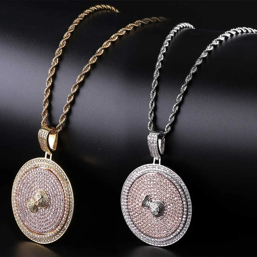 TOPGRILLZ Iced Out вертушка $ знак буквы кулон ожерелье мужчины с теннисом цепи хип хоп