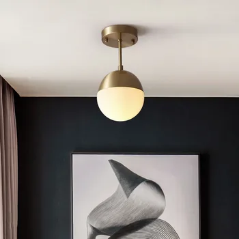 

Nordic Pendant Lights Corridor Reading Room Studying Hanging Lamp Aisle Copper Light Kitchen Hanging Dining Room Reading Gallery