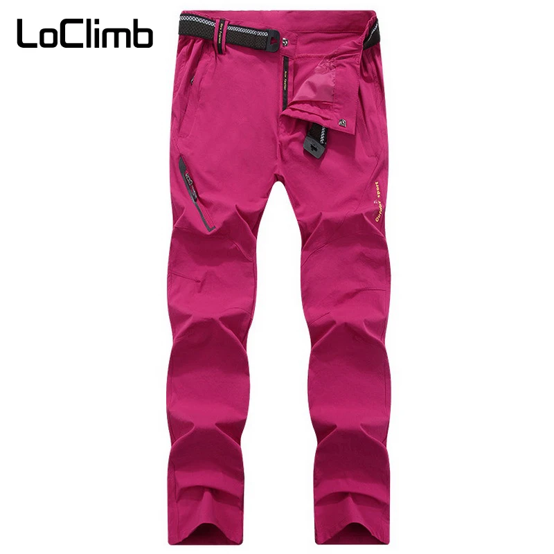 LoClimb Women's High Stretch Camping Hiking Pants Women Summer Outdoor