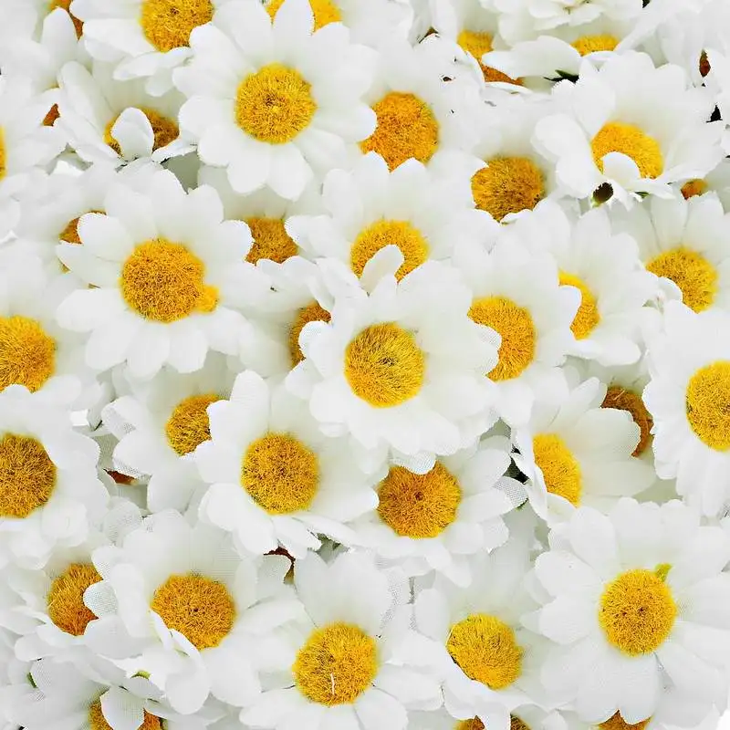 50PCs Mini White Daisy Flower Artificial Silk Flowers Party Wedding