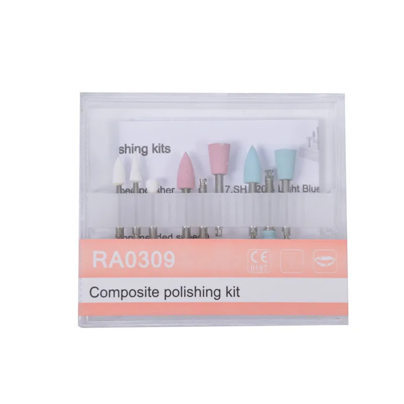 9Pcs Teeth Polishing Set Dental Grinding Head Light cured Resin Teeth