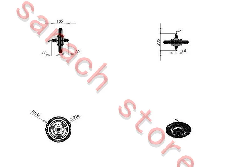 Perfect 12" 350w 48v whole aluminum wheel hub motor , electric bicycle rear hub motor , electric scooter motor 4 Perfect 12" 350w 48v whole aluminum wheel hub motor , electric bicycle rear hub motor , electric scooter motor 4