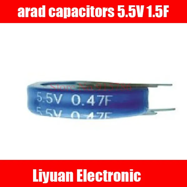 2pcs arad capacitors 5.5V 1.5F H type horizontalin Capacitors from