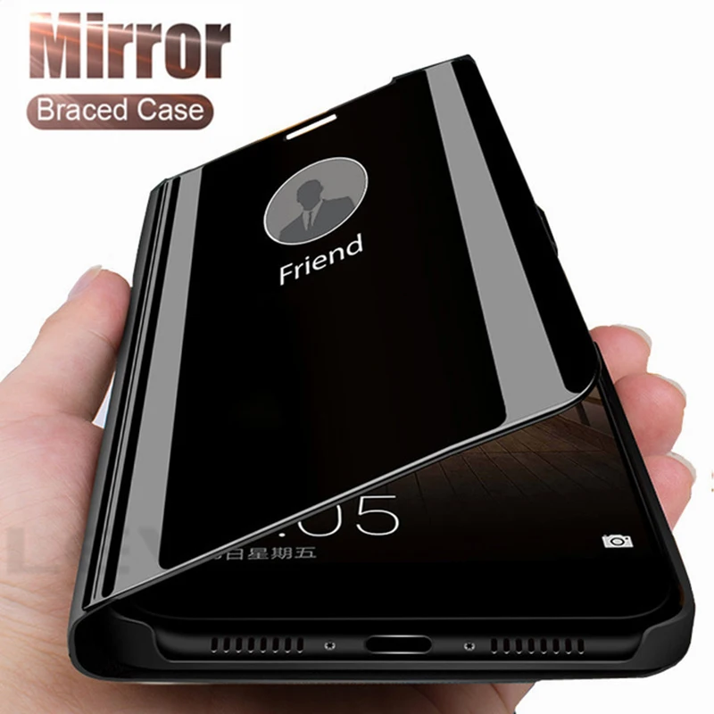 

Lamorniea For Motorola MOTO P30 Note XT1942-1 Case Cover Flip Magnetic Clear View Mirror Stand Phone Cover For MOTO G6 Play P30