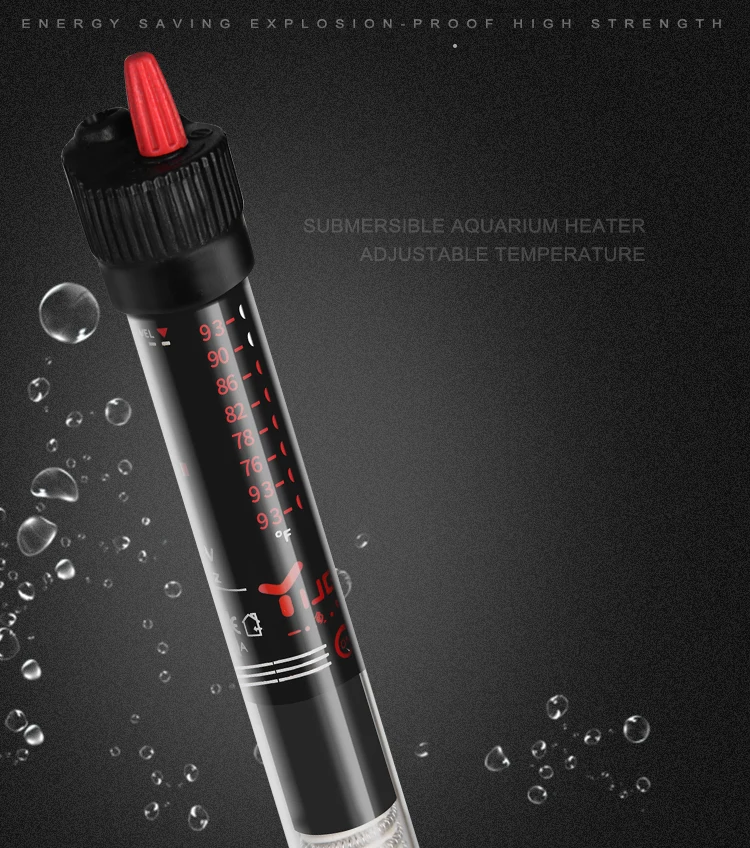 YUGE Submersible Heater Heating Rod 25W / 50W / 100W / 200W / 300W for Aquarium Fish Tank Adjustable Temperature Thermostat