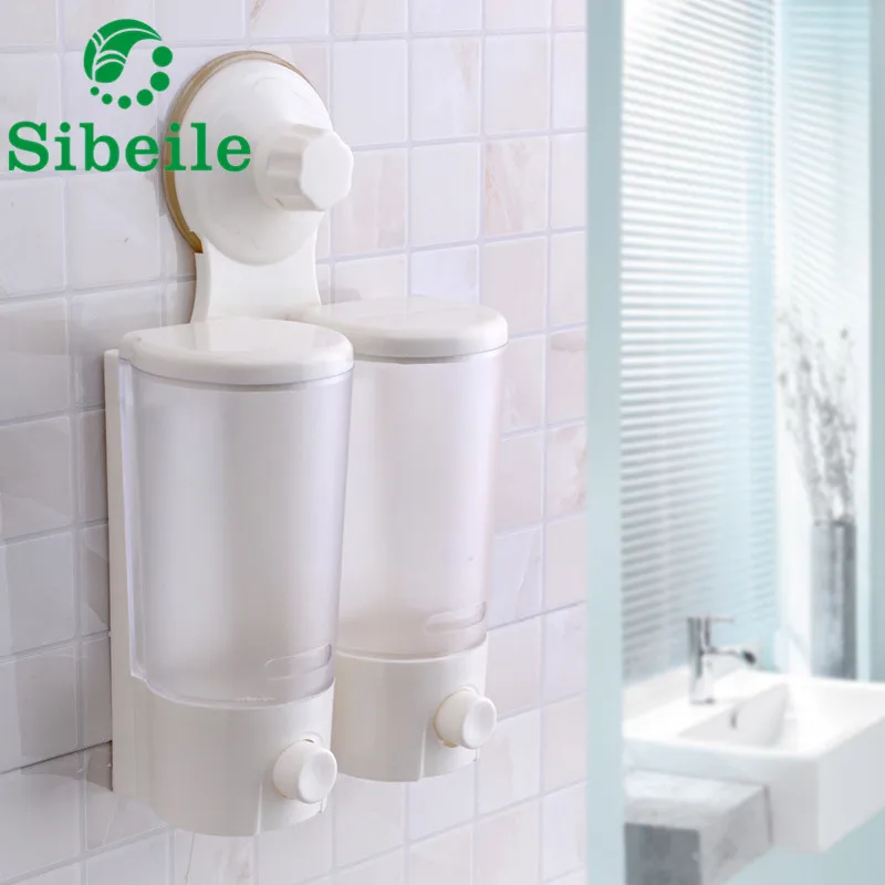 SBLE Soap Shampoo Double Heads Dispenser Shower Helper for Detergent