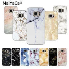 MaiYaCa funda trasera para teléfono Color oro negro mármol textura granito para samsung S5 6 7 8 9 Plus S6 s7edge s6edge Plus