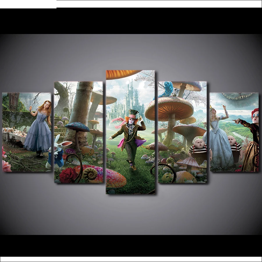 

5pcs Full Square/Round Drill 5D DIY Diamond Painting Multi-picture Combination Embroidery Mosaic,Alice in wonderland YF1482