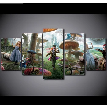 

5pcs Full Square/Round Drill 5D DIY Diamond Painting Multi-picture Combination Embroidery Mosaic,Alice in wonderland YF1482