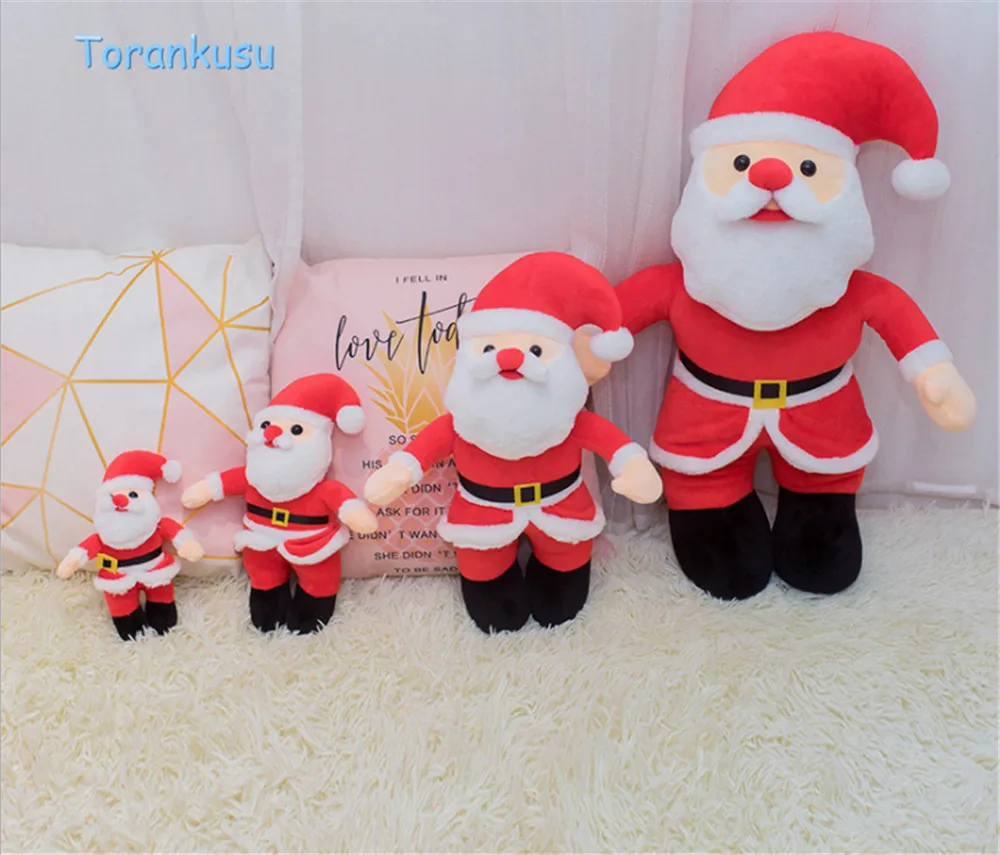 christmas santa claus dolls kawaii stuffed plush toys for christmas decoration gift for kids xmas ornaments snowman doll