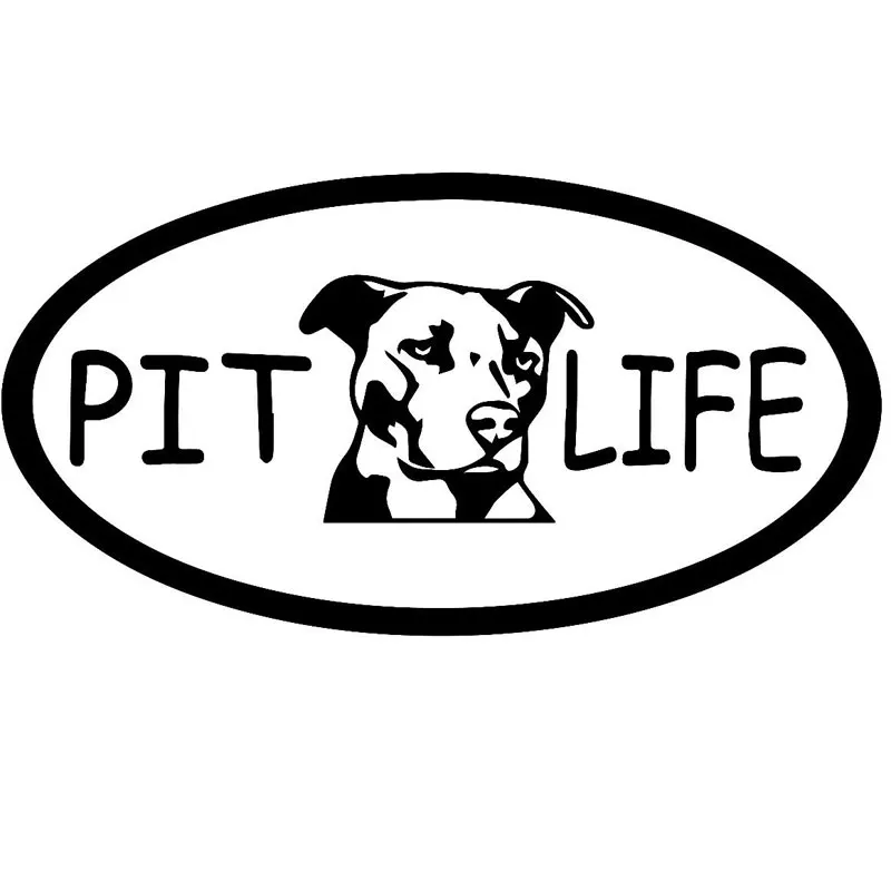 

17.8CM*9.5CM Pit Life Pitbull Car Truck Boat Window Vinyl Car Decals Car Stickers And Styling Accessories Black Sliver C8-0915