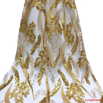 

9 colors Embroidery transparent net lace Guipure sequence tulle lace fabric Sequins flowers for wedding f190709