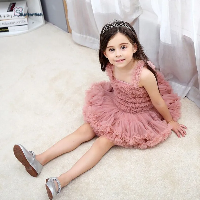 

Furferfish Suspender Strap Tutu Dress Princess Ruffles Tiers Holiday Wear Birthday Wear 2019 NEW Girl Valentine's Day Dress