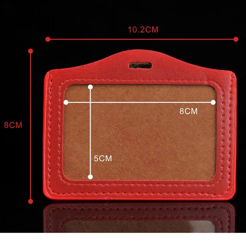 

PU Leather No Zipper Cheap Bank Credit Card Holders Bus ID Holders Identity Red Yellow Blue Badge with strap