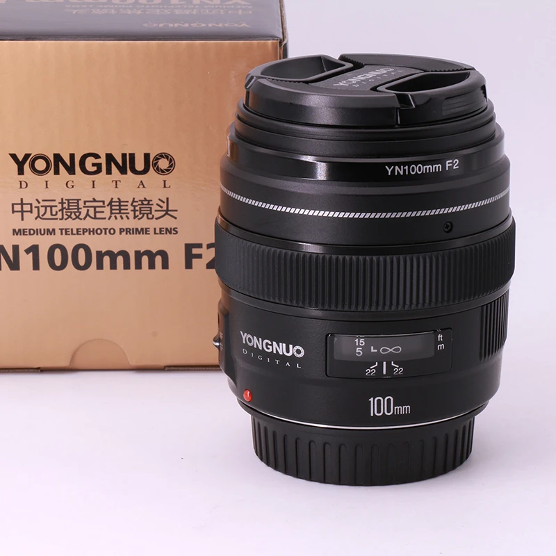 Yongnuo YN100mm F2 Средний телеобъектив AF MF с большой апертурой 100 мм объектив для камеры Canon EOS Rebel 1300D T6 760D 750D