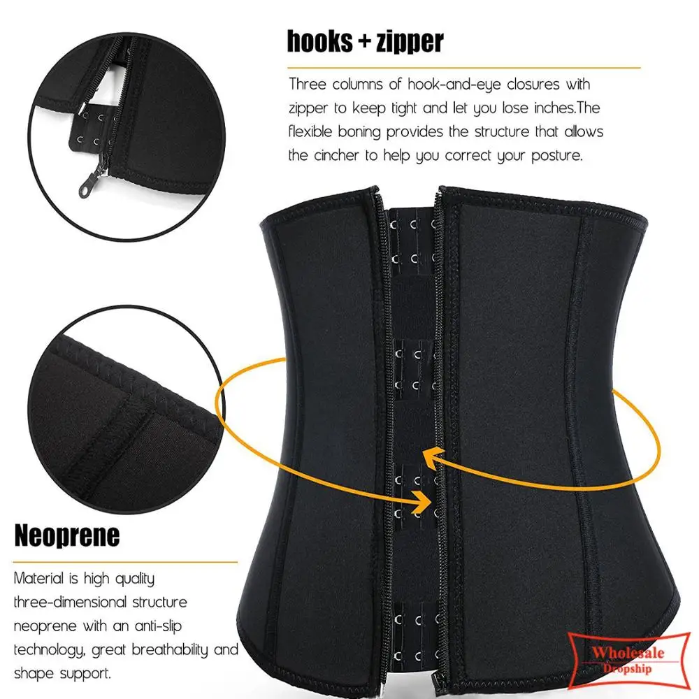 

New Women Wait control Corset Body Shaper Waist Trainer Zipper Underbust Slim Tummy Waist Cincher Slimming Shaper Belt Shapewear