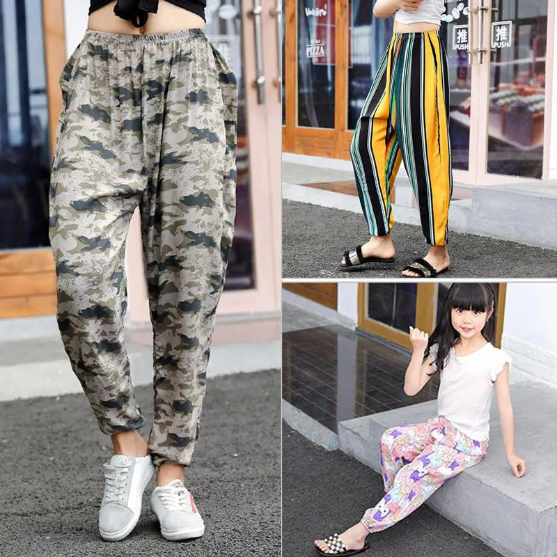 

New Spring Summer Children Pants Anti-mosquito Pants Boys Printed Girls Harem Pants Kids Joggers Teenager Trousers Baby Clothing