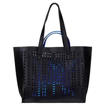 

OCARDIAN Handbags Transparent Bag Shopper 2Pcs Transparent Bag Women Work ShopperHollow Solid Shoulder Tote+Small A16