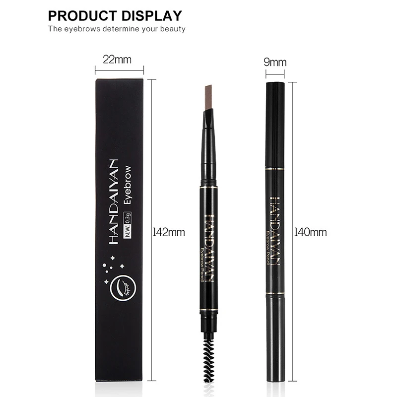 

HANDAIYAN Brand 5 Color Double Ended Eyebrow Pencil Long Lasting Waterproof Rotatable Triangle Brown Eye Brow Tint Pen TSLM2