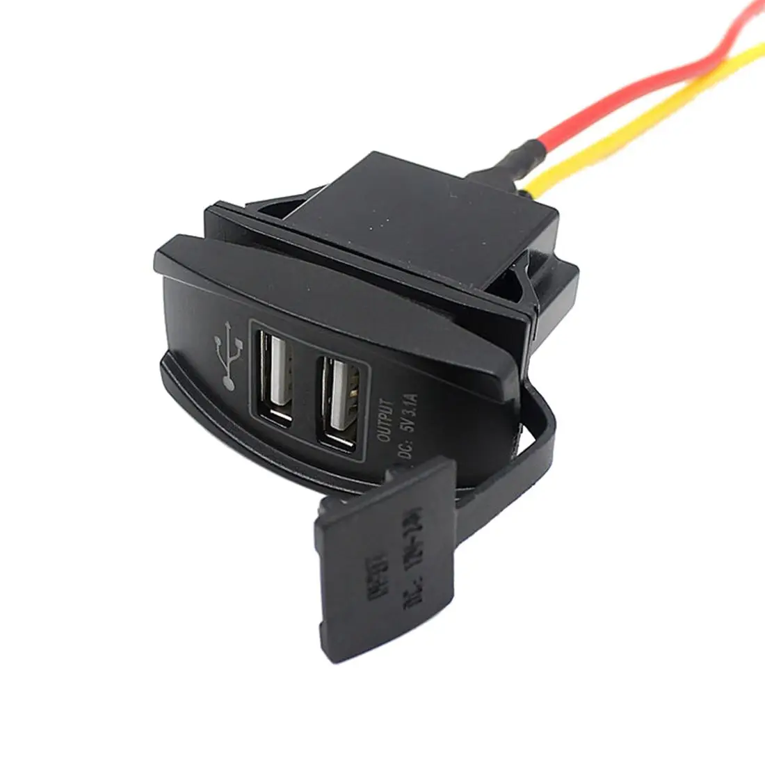 

12V 24V Car Auto Boat Accessory LED Dual USB Charger - Outlet green