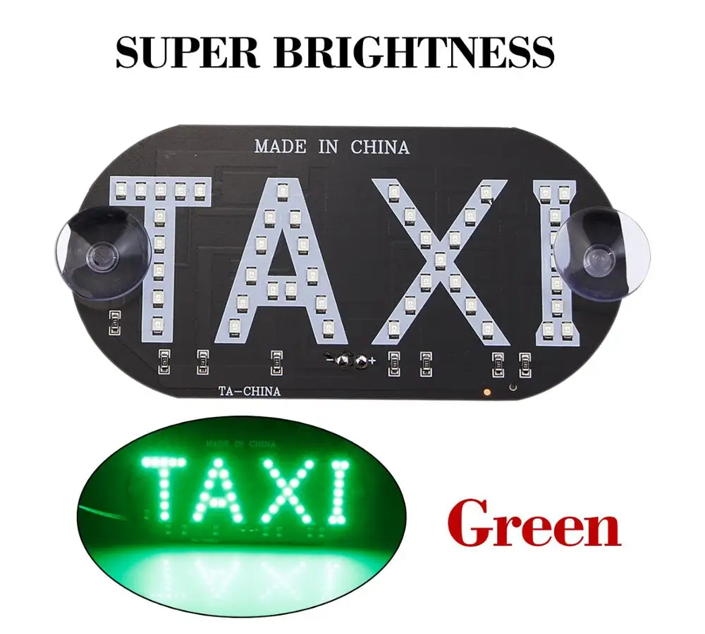 CARLITS 1PCS/Lot TAXI Car LED Indicator Light Taxi Panels Sign Green Signal Warning light Super Bright Red White Blue Green